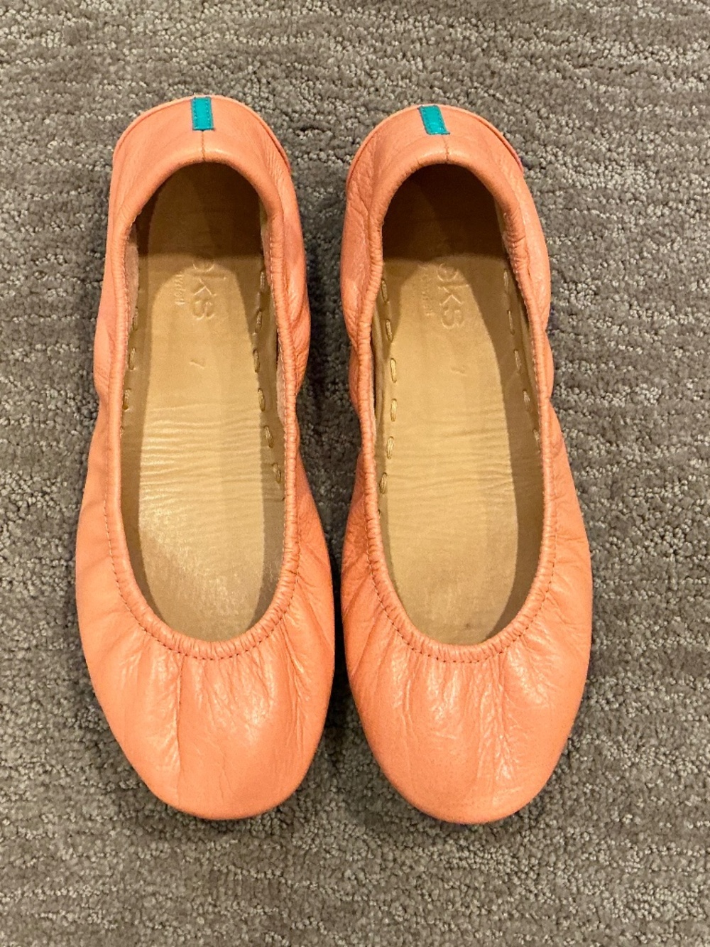 Peach Poppy Tieks size 7
